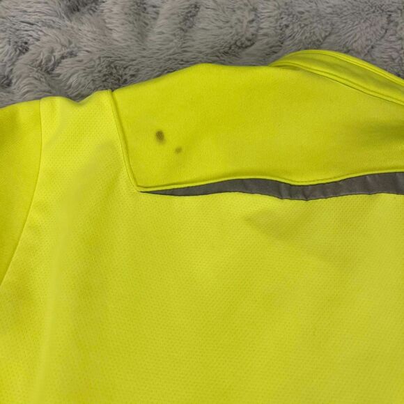 Adidas Running Shirt Mens XL ClimaCool Yellow Black Long Sleeve 1/4 Zip Top - Picture 5 of 7